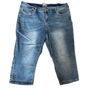 Seven7 Luxe Women's‎ Cropped Denim Capri Stretch Jeans Plus Size 24